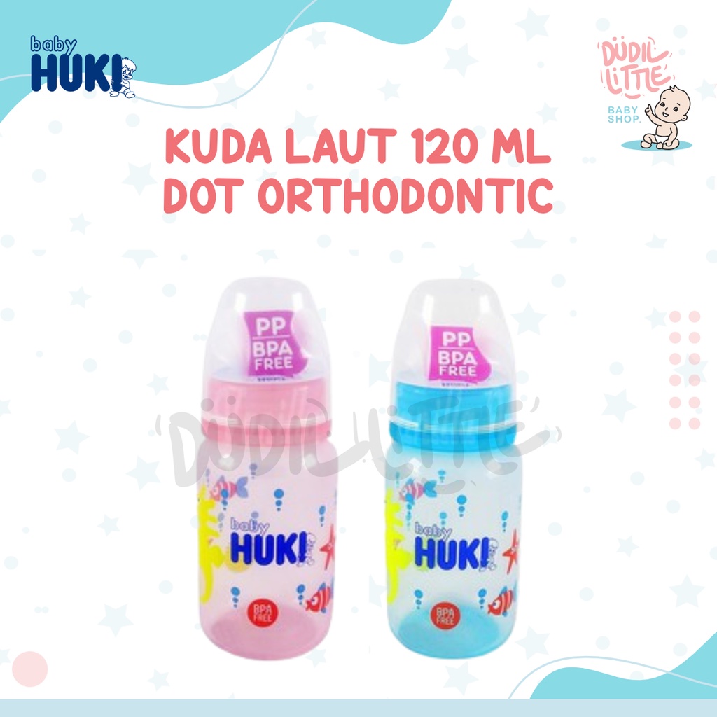 Botol Huki 120-240ml Dot Orthodontic Sea Horse Marine Baby Round Milk Bottle 100% Garansi