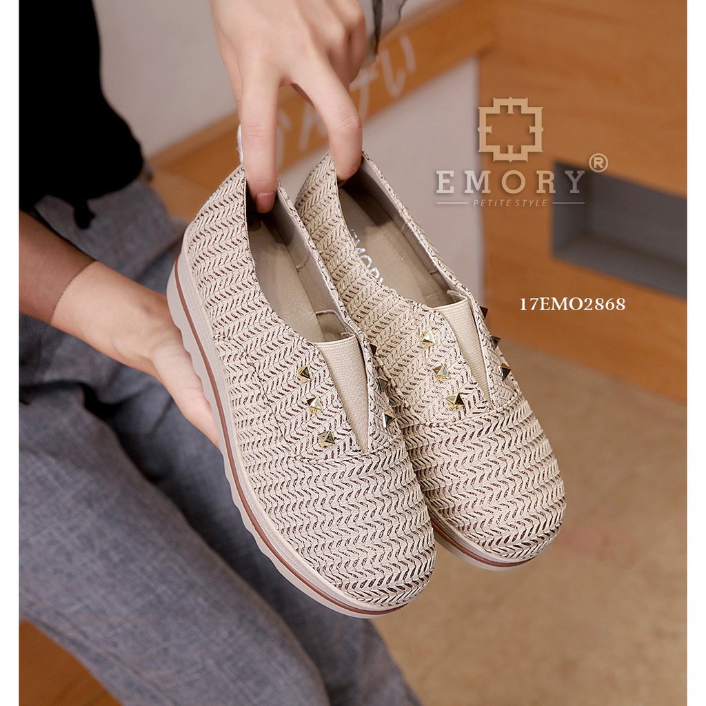 IMPORT ORIGINAL EMORY Verinna 17EMO-2868BL Wedges 5cm Shoes Sepatu Murah Wanita Cewek Batam Hitam