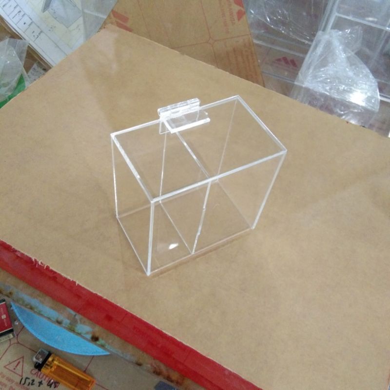 Acrylic Organizer 12x6x10 akrilik Organizer tempat kapas cotton Bud murah