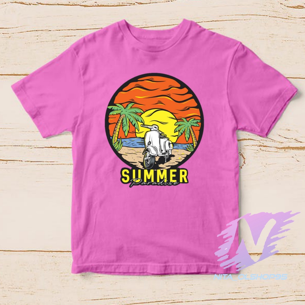 kaos summer baju kaos anak pantai summer vespa