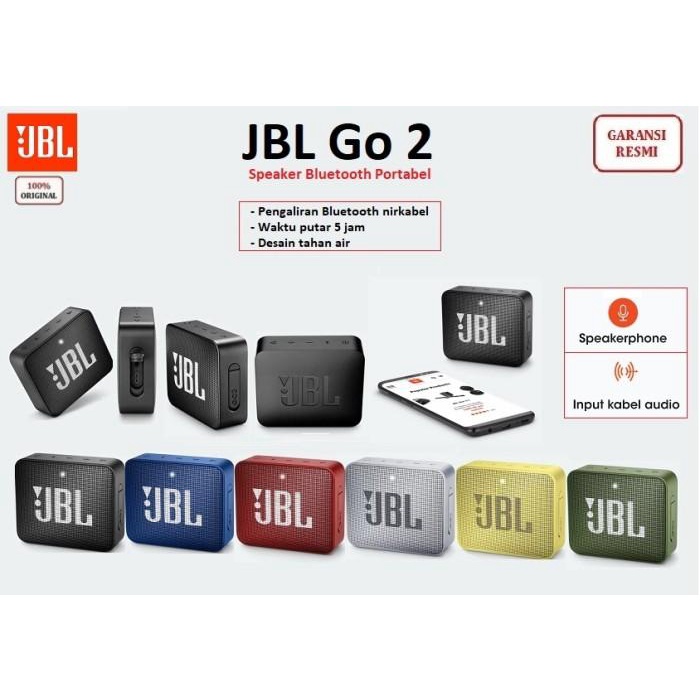 Original JBL Go 2 Speaker Bluetooth Portabel Garansi Resmi