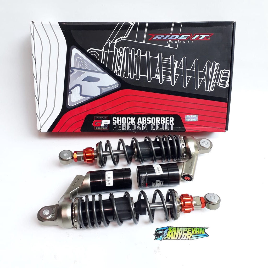 Shock Sok Skok Belakang Tabung Atas Ride IT GP 299 New Single Klik 280 320 340 mm Grey Titanium