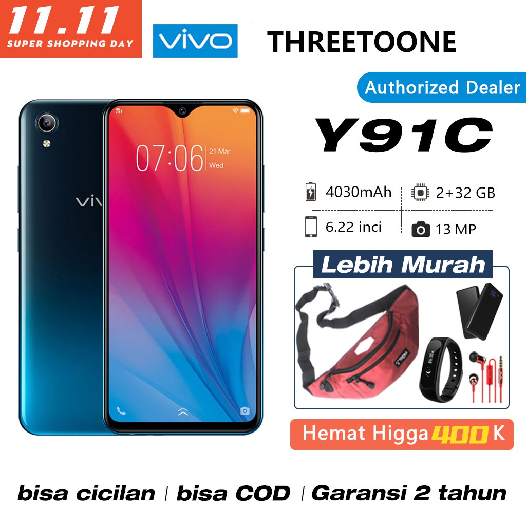 VIVO Y91C RAM 2 GB ROM 32 GB Bigger Baterry 6,2 Inchi Full