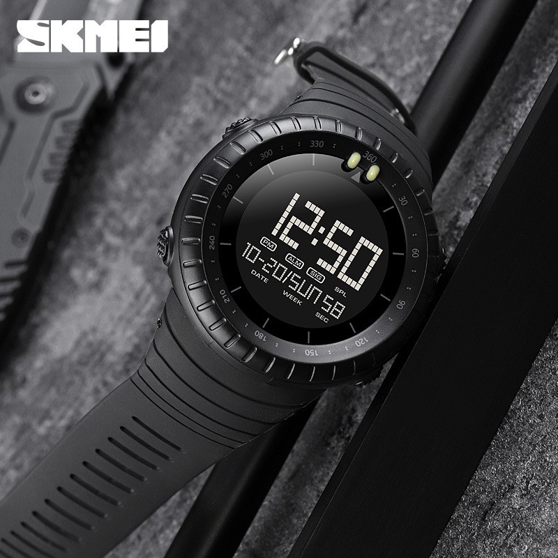 SKMEI 1992 Jam Tangan Pria Digital Chronograph Sport Watch Dual Time Anti Air Tali Rubber WATCHKITE WKOS