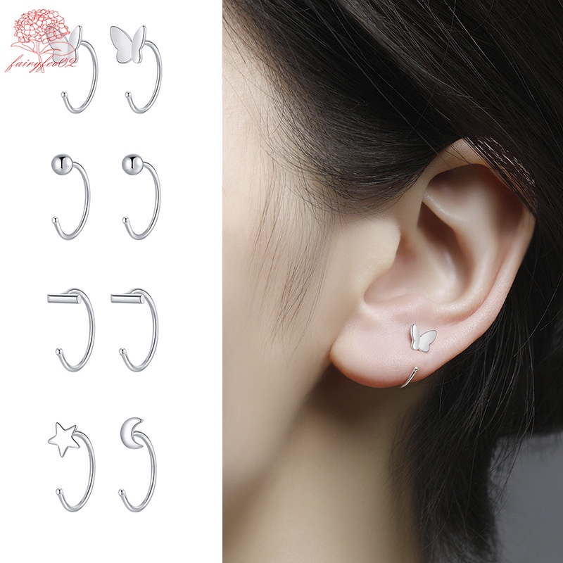 Anting Tusuk Sterling Silver 925 Gaya Korea Untuk Wanita