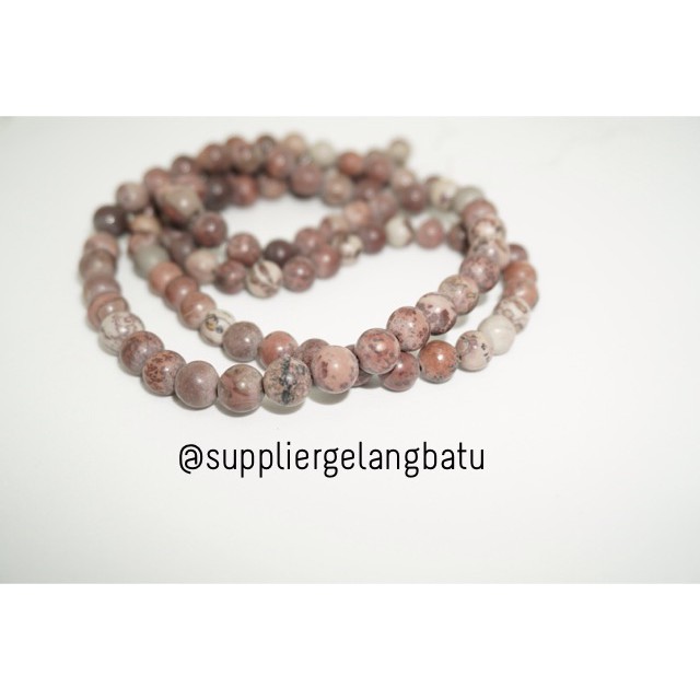 bongkah bahan ryolite jasper coklat 8mm natural akik