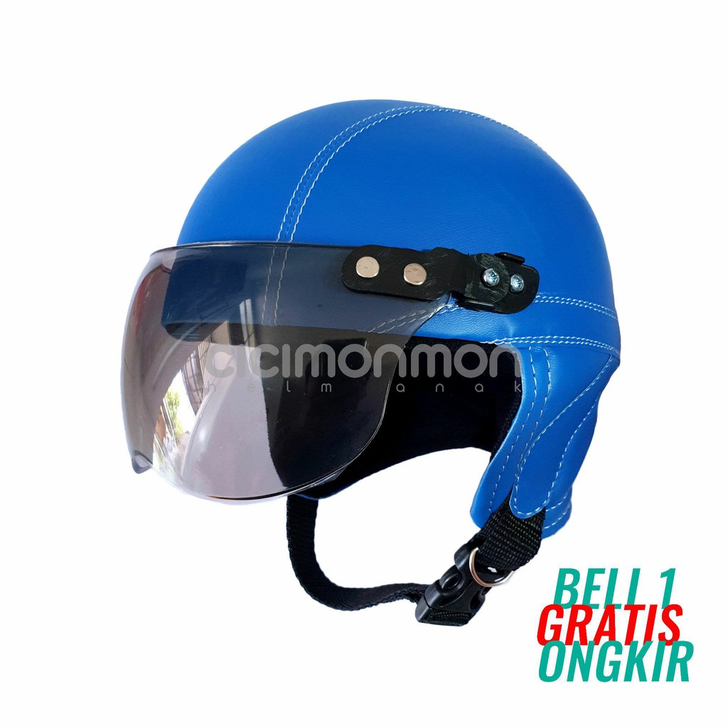 Helm Anak Retro Casual Biru Untuk Anak