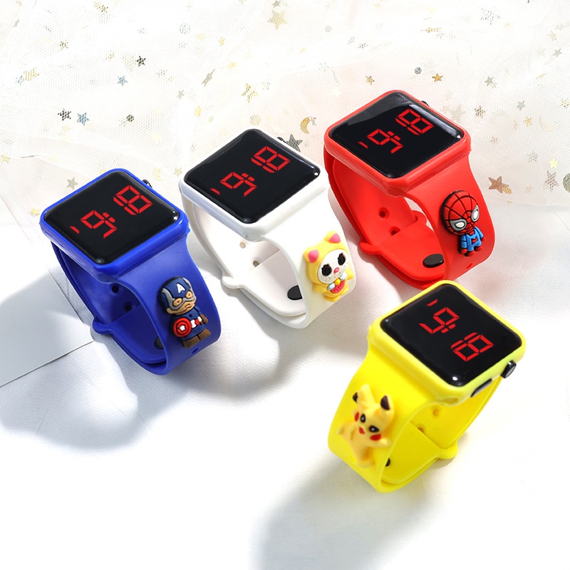 【Ready Stock】Student Sports Touch Screen Water Proof Watch Square Boys and Girls LED Electronic Watches