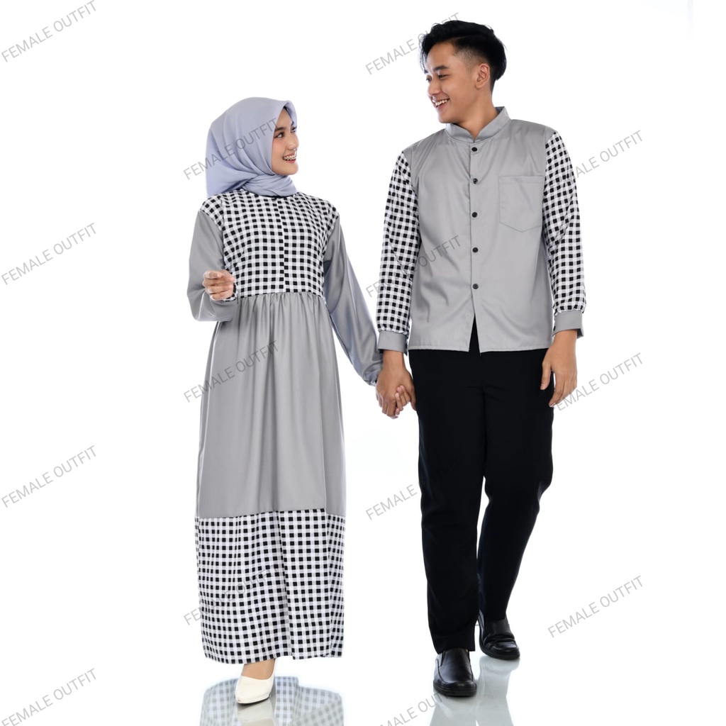 baju couple pasangan - baju couple kombinasi kotak - baju ayah bunda