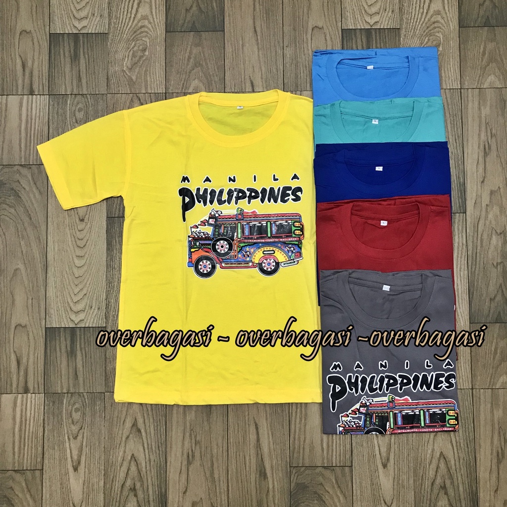 KAOS  FILIPINA MURAH EKSPORT MOTIF MANILA FILIPINA PHILIPIN WARNA