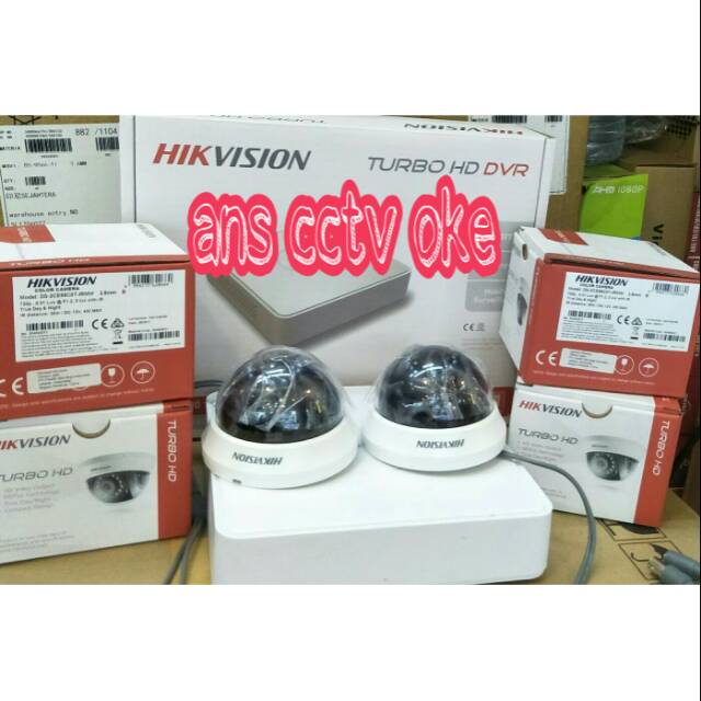 PAKET CCTV 4CH 2MP 2KAMERA HIKVISION KOMPLIT