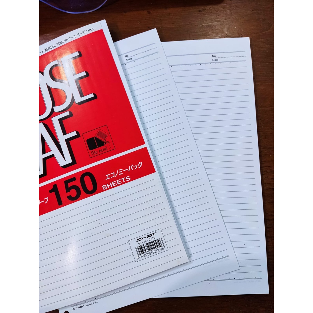 

JOY-ART Loose Leaf B5 garis, isi 150 lembar