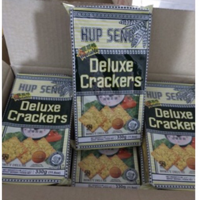 

Terlaris Hup Seng Deluxe Crackers / Biskuit Deluxe Sayur / Vegetable Halal 330gr Enak