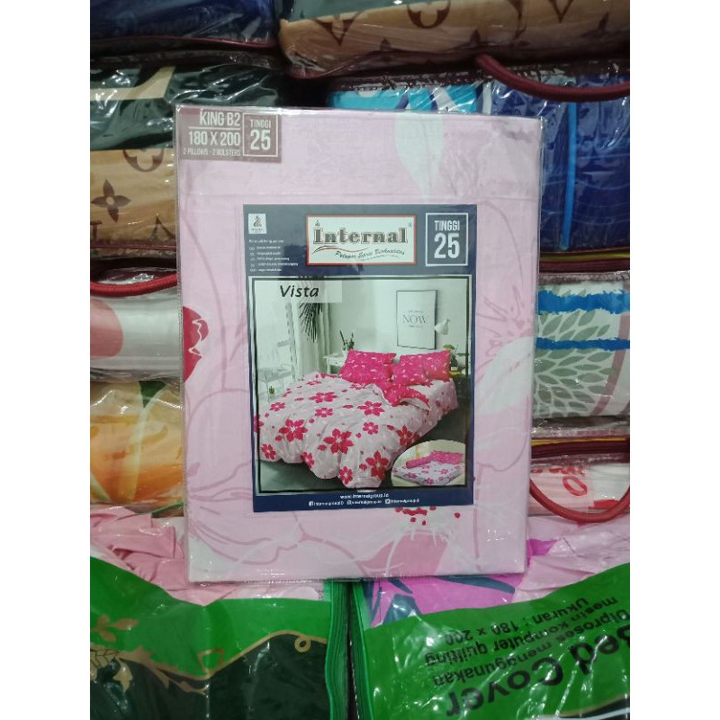 Sprei Internal King Ukuran 180x200 cm 3D 3in Kualitas Premium