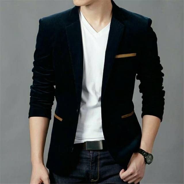 BLAZER PRIA BLAZER HITAM JAS