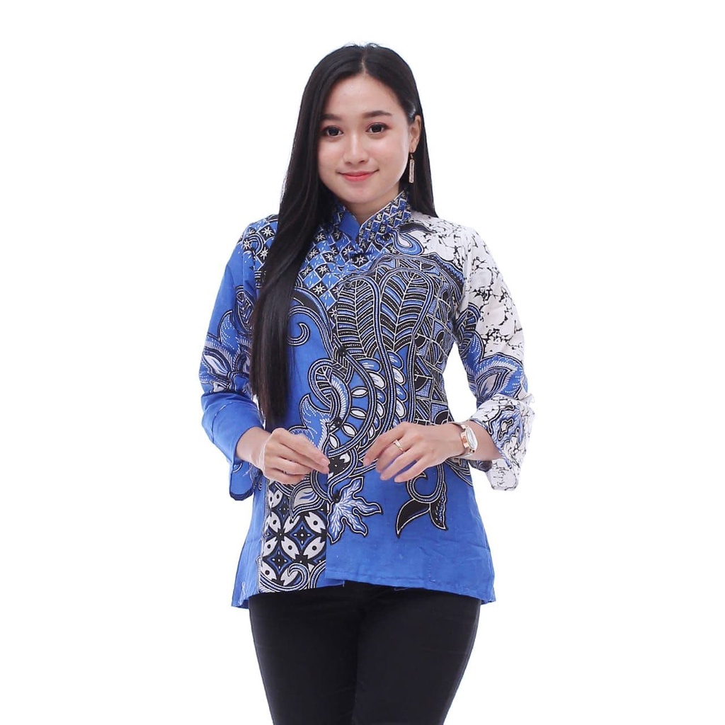 Batik Couple Pasangan Terbaru 2021 Batik Seragam Kerja // PELANDANG RESEPSIAN Motif SEKAR JAGAT BIRU