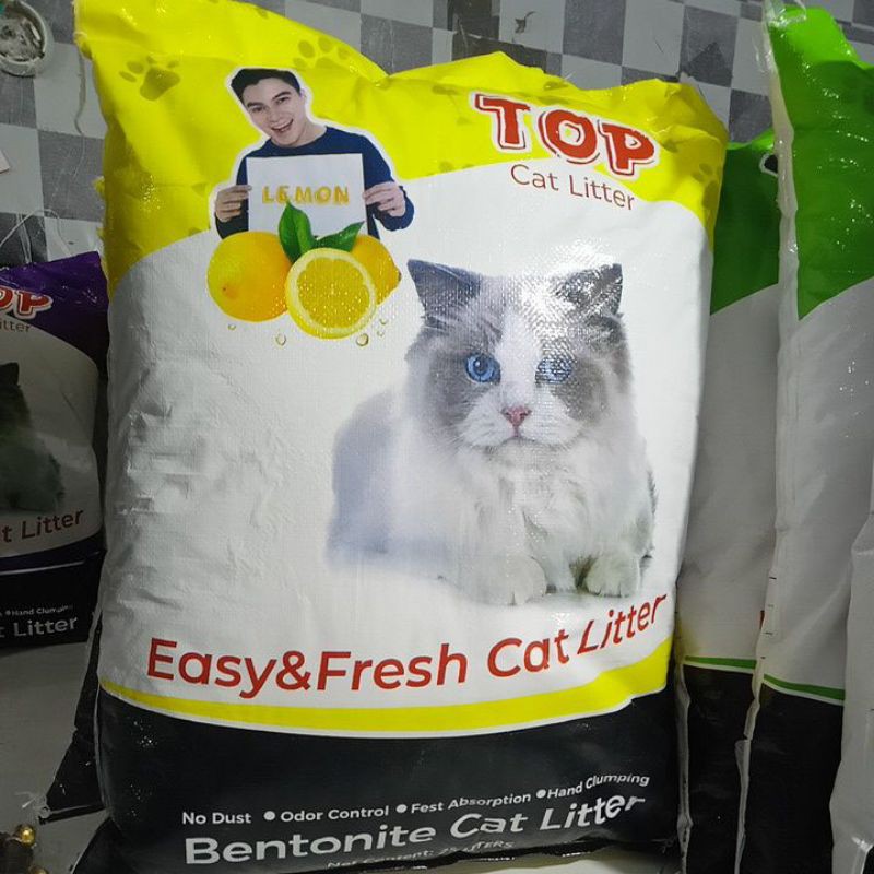 PASIR TOP 25 LITER / PASIR KUCING GUMPAL WANGI BENTONITE CAT LITTER