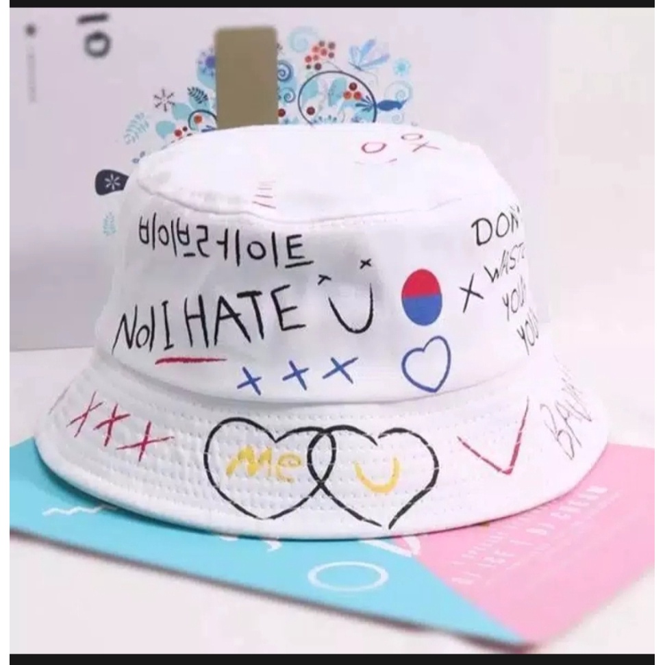 (cod) topi bucket dewasa cewek/cowok motif kartun lucu topi bucket korea terbaru 2021 / topi bucket
