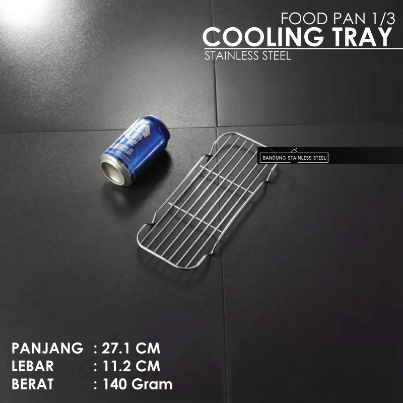 Cooling Tray Food Pan 1/3 Tatakan Saringan Peniris Minyak Panggangan Multifungsi Medium Large