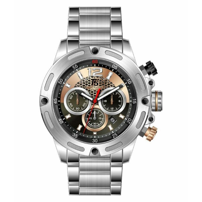 JAM TANGAN PRIA T5 H3822 CHRONOGRAPH TAHAN AIR ORIGINAL || FREE GELANG