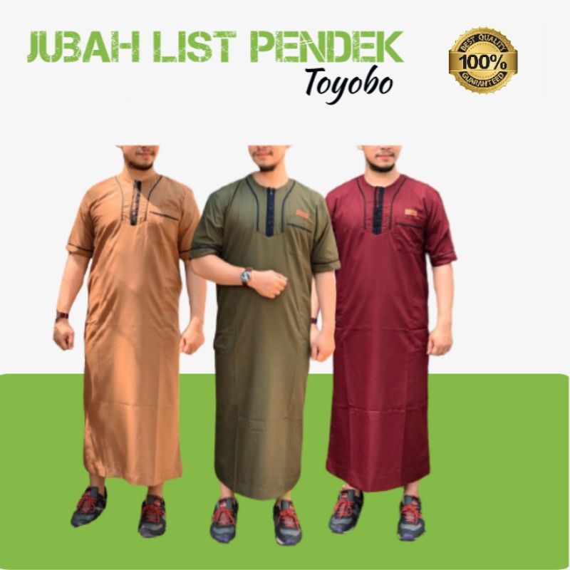 Jubah Pria Arab Lengan Pendek Bahan Katun Toyobo