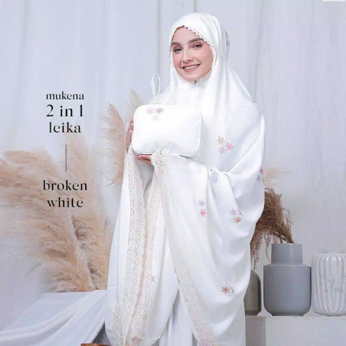 MUKENA- MUKENA DEWASA KHADIJAH JUMBO KATUN RAYON PREMIUM BORDIR RENDA TAS ADEM - HITAM -MUKENA.