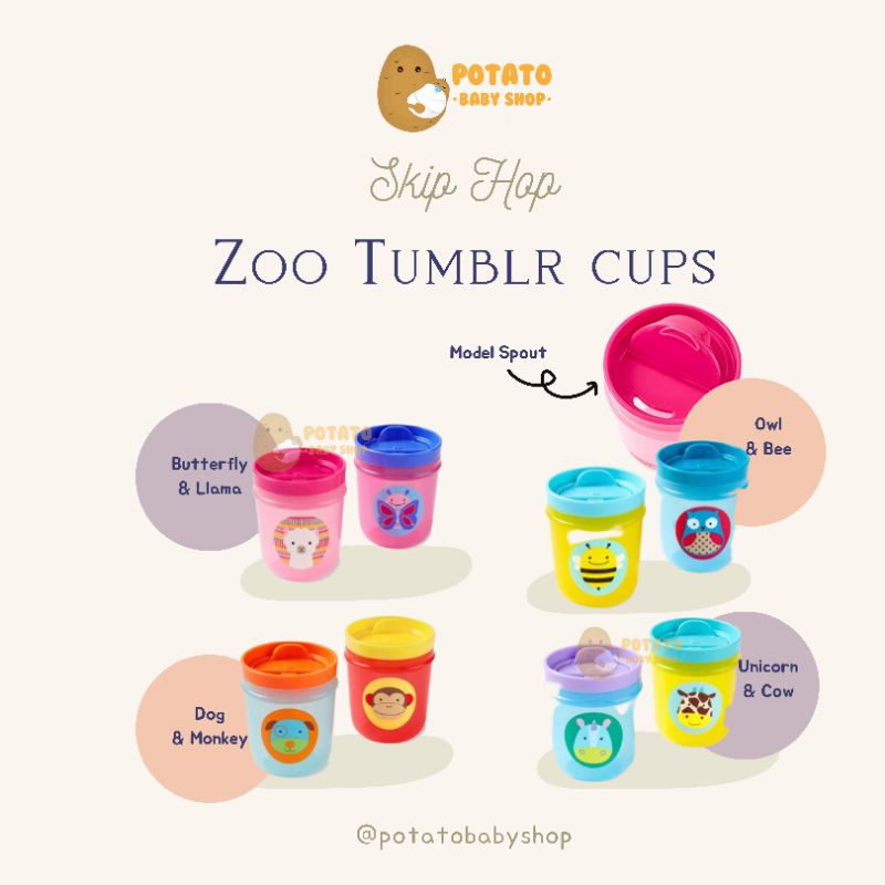 Skip Hop Zoo Tumbler Cups - Gelas Minum Anak Tumblr Set of 2pcs Skiphop