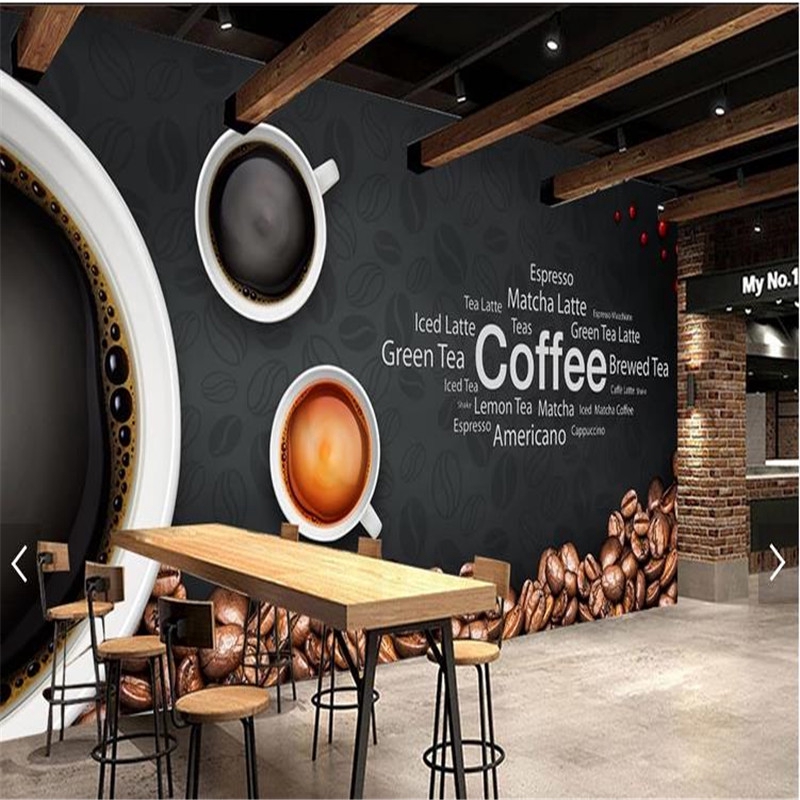 European Leisure Coffee Shop Themed Restaurant Bar Background Wall Mural Wallpaper 3d Industrial Decor Photo Wallpaper For Cafe