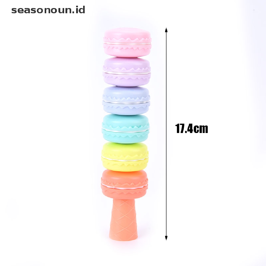 【seasonoun】 6pcs Cookie Highlighter Pen Macaron Fluorescent Color Marker Drawing Paint ID