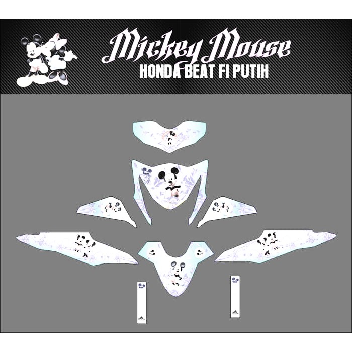 Sticker Striping Motor Stiker Honda Beat Fi Mickey Mouse Spec A