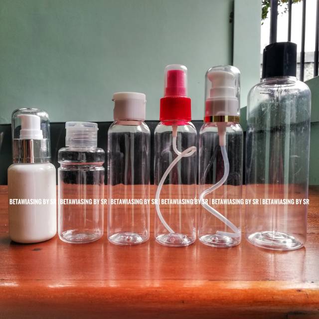  Botol  Plastik  Kosong Transparan Bening Spray Pump  Fliptop 