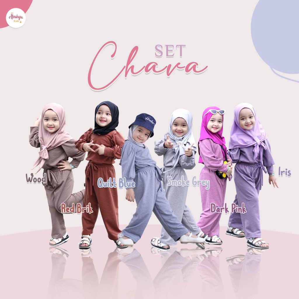 BEIBOO - Setelan Pakaian CHAVA SET Baju Celana  Fashion Anak Perempuan Cewe Anak Bayi  Balita 6 Bula