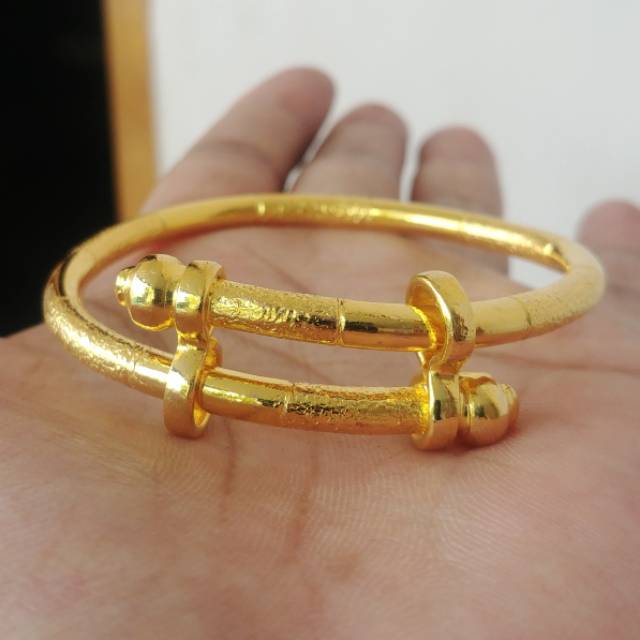 Gelang Lidi Tebal Tinju Pasir Lapis Emas 24k