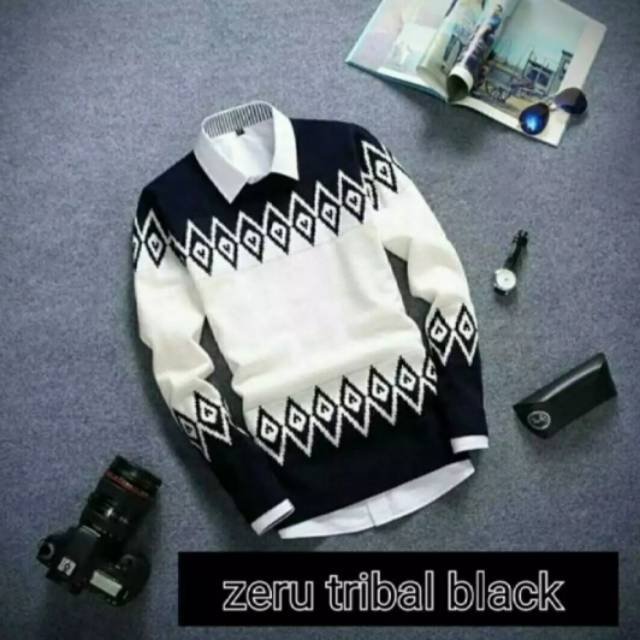 SWEATER PRIA RAJUT PRIA/WANITA ZERRU TRIBAL 4 COLORS Dhamsshop