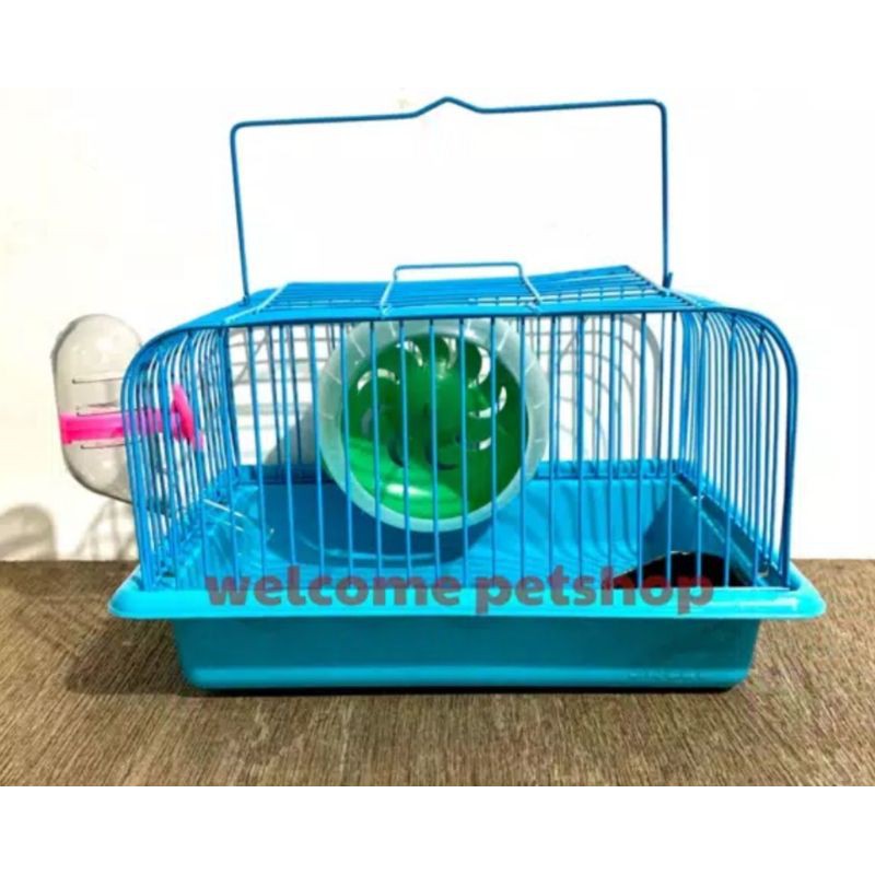 Kandang hamster tingkat susun hamster gerbil jeruji besi set lengkap