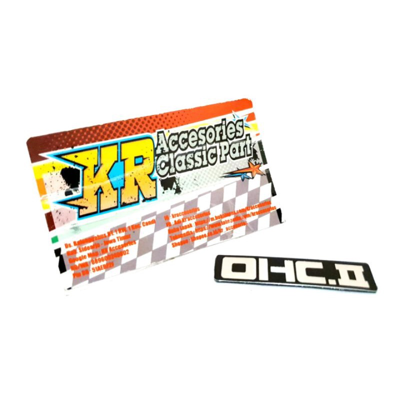 emblem stiker tutup teming noken OHC silver