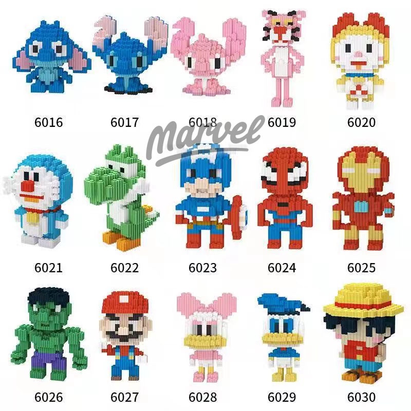 Nano Block MARVEL,DISNEY,ONE PIECE Series| Bricks education Nano Block ( kado & pajangan )