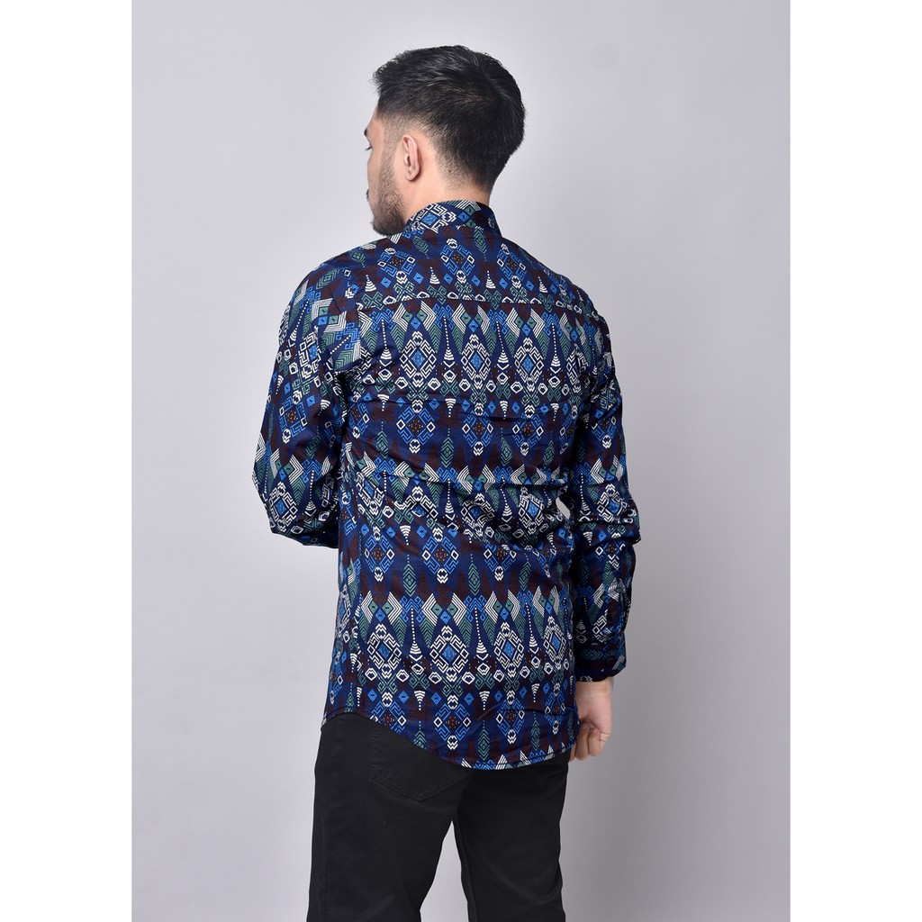 Babedo Kemeja Batik Pria Slim Fit Lengan Panjang Premium Motif Torpedo