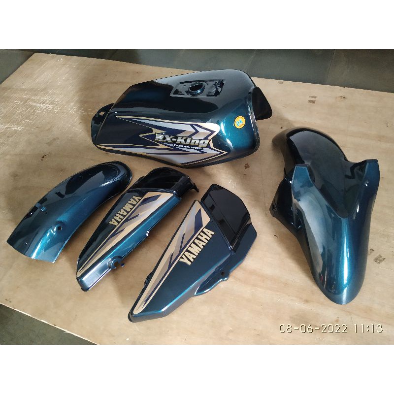 body set RX king warna hijau botol, spakbor depan pakai Yamaha bison