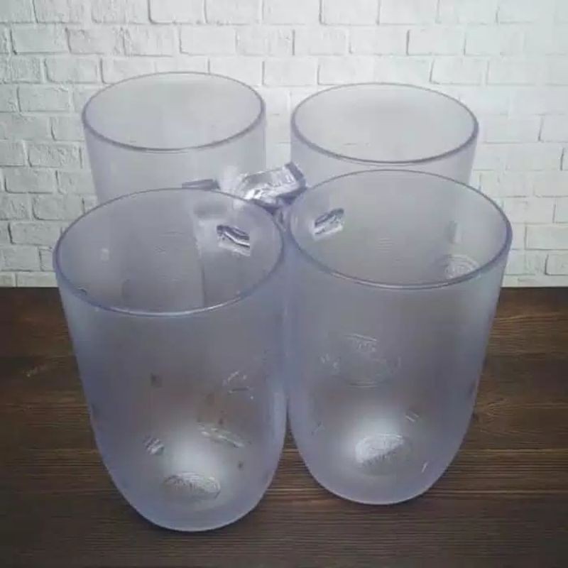 PROMO 4 PCS GELAS PLASTIK KRISTAL