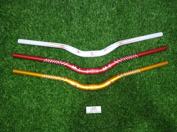 Handlebar banteng stang sepeda mtb MX rise tinggi panjang 75 cm 750 mm merah putih gold OS oversize