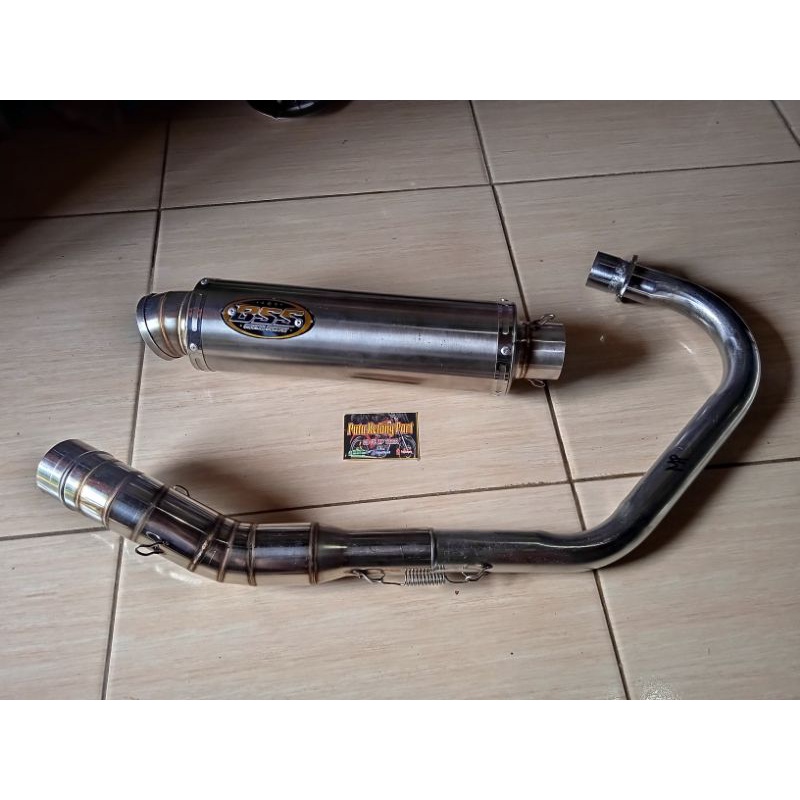 knalpot racing dor bss bulat semi cacing stainless pnp CB GL MEGAPRO GL 100 TIGER