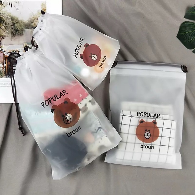 Tas Pouch Serut Broun Anti Air Organizer Bag Serbaguna Waterproff