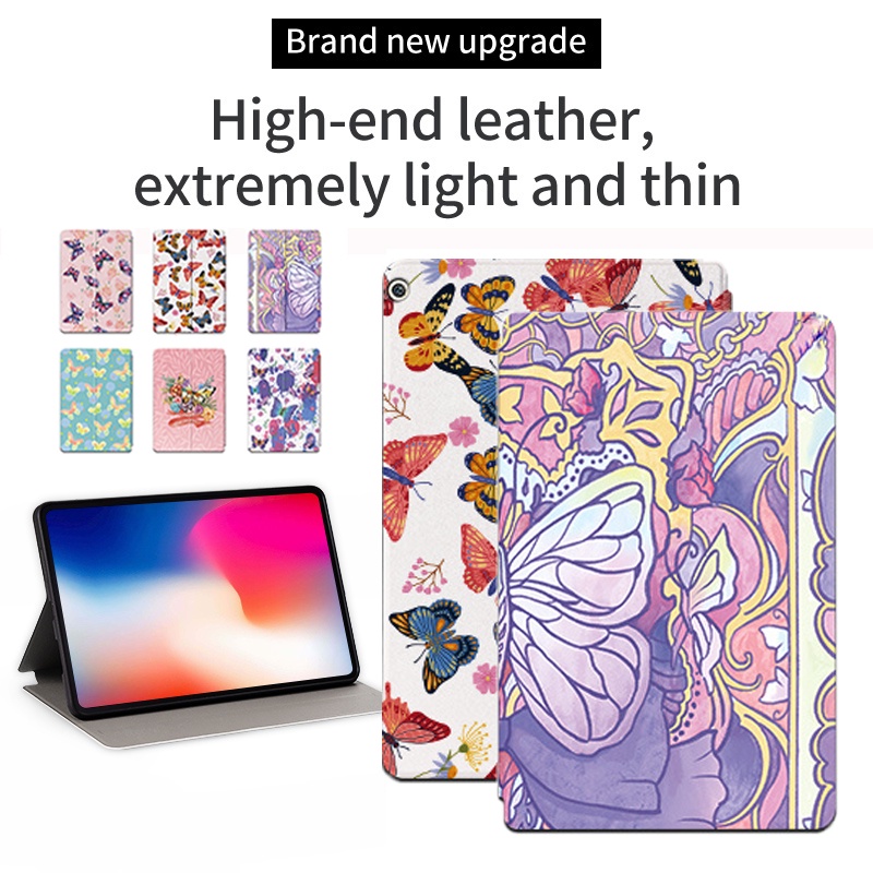 Casing Tablet Untuk Huawei MediaPad M3 Lite10 10.1 &quot;Bach-L09 W09 BAH-L09 M2 10.0 M2-A01W A01L Fashion Fancy Flip Leather Case Seri Kupu-Kupu Warna Stand Cover