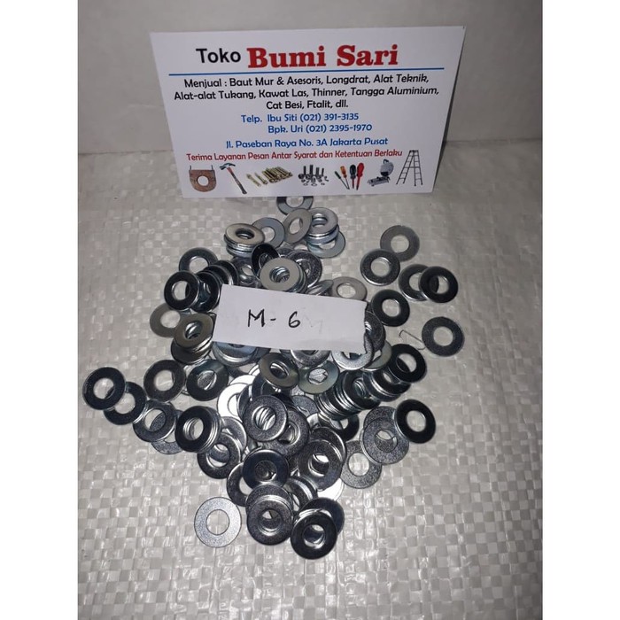 RING PLAT PUTIH M6 - PER PCS