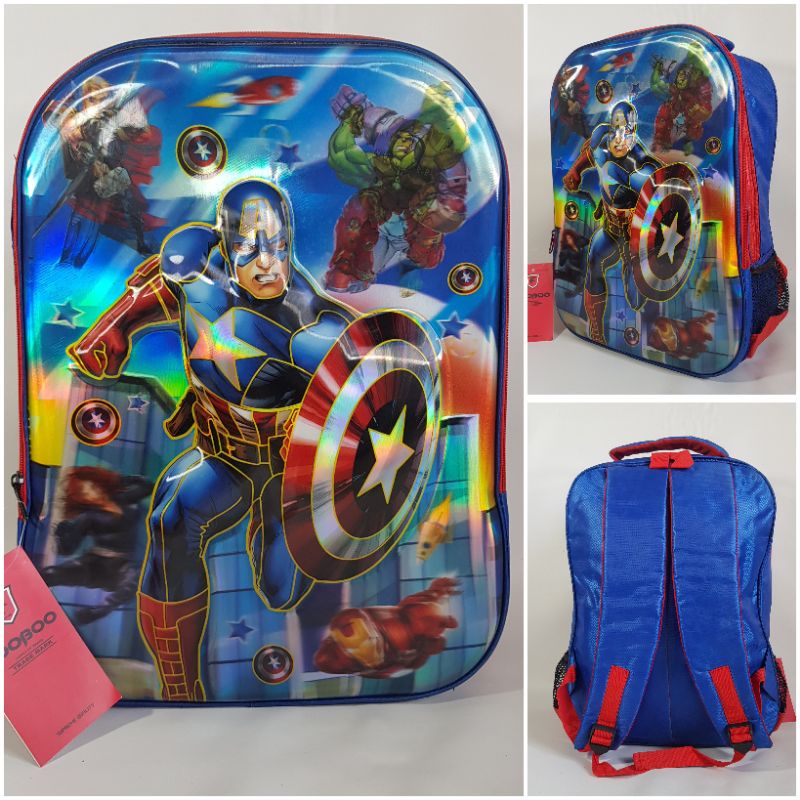 Tas Ransel Anak Fooboo Captain America dan Spiderman