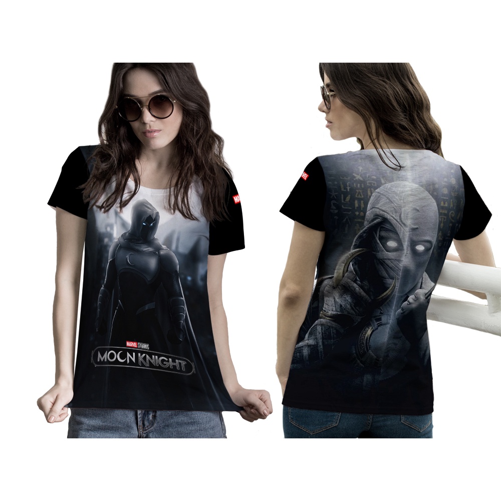 Tinishop - Kaos Moon Knight Wanita | Tshirt Moon Knight FullPrint | Atasan Wanita Moon Knight