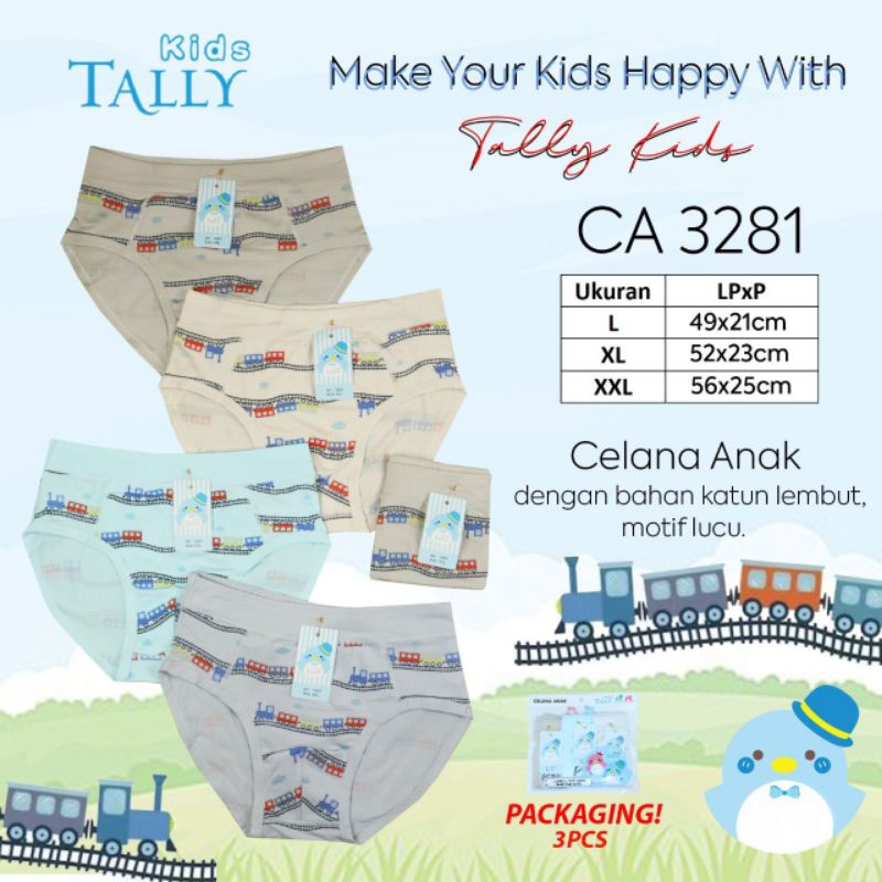 TALLY KIDS BOY 3281 | CD CELANA DALAM ANAK LAKI - LAKI | BAHAN KATUN | SIZE L - XXl