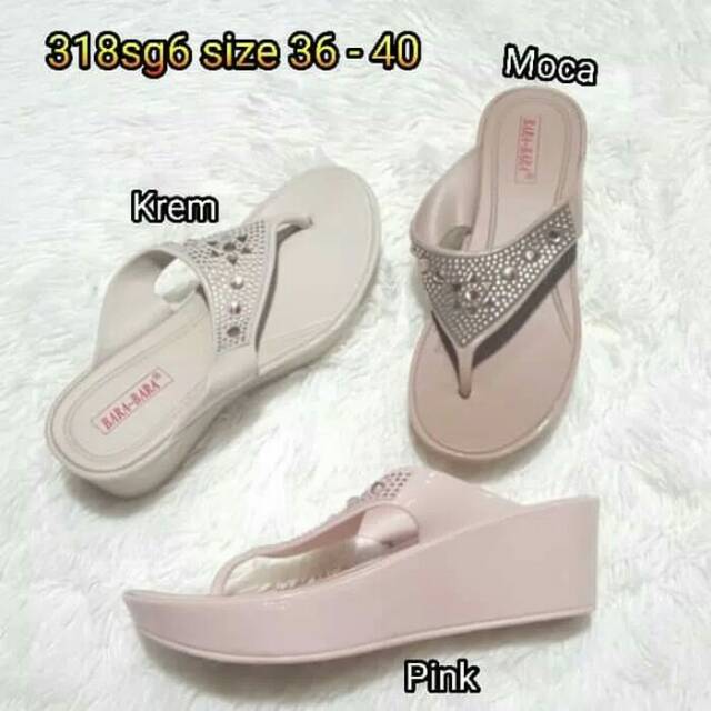 Sandal jelly wedges import bara bara