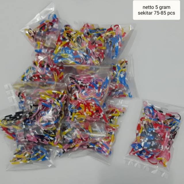 5 GRAM KARET JEPANG (75-85 PCS) / IKAT RAMBUT / KUNCIR RAMBUT / KARET RAMBUT-1
